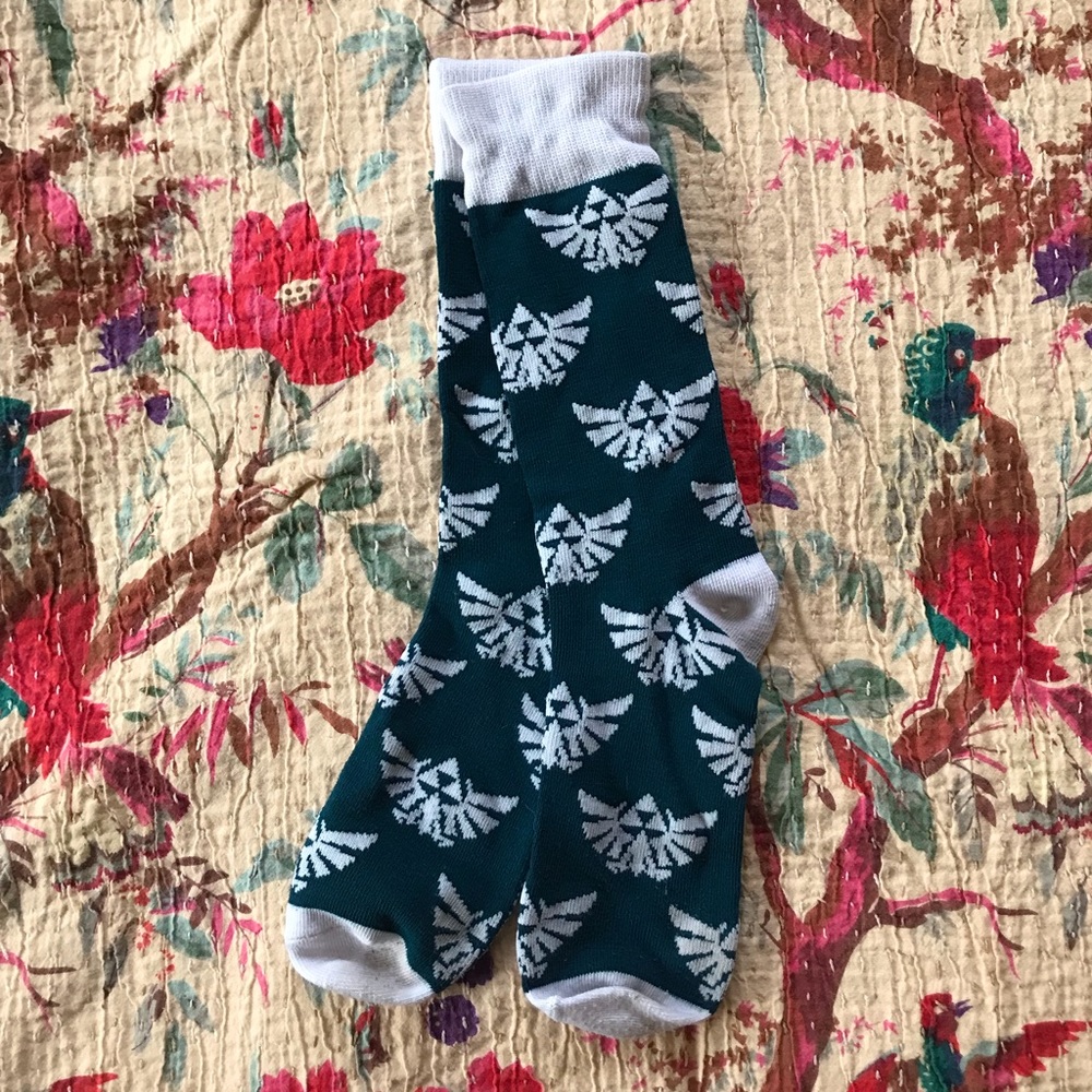 Bundle up! Socks 3 for $5: Deep teal and white Zelda Socks
